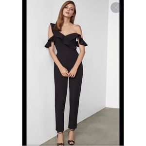 BCBG One Shoulder Ruffle Jumpsuit
